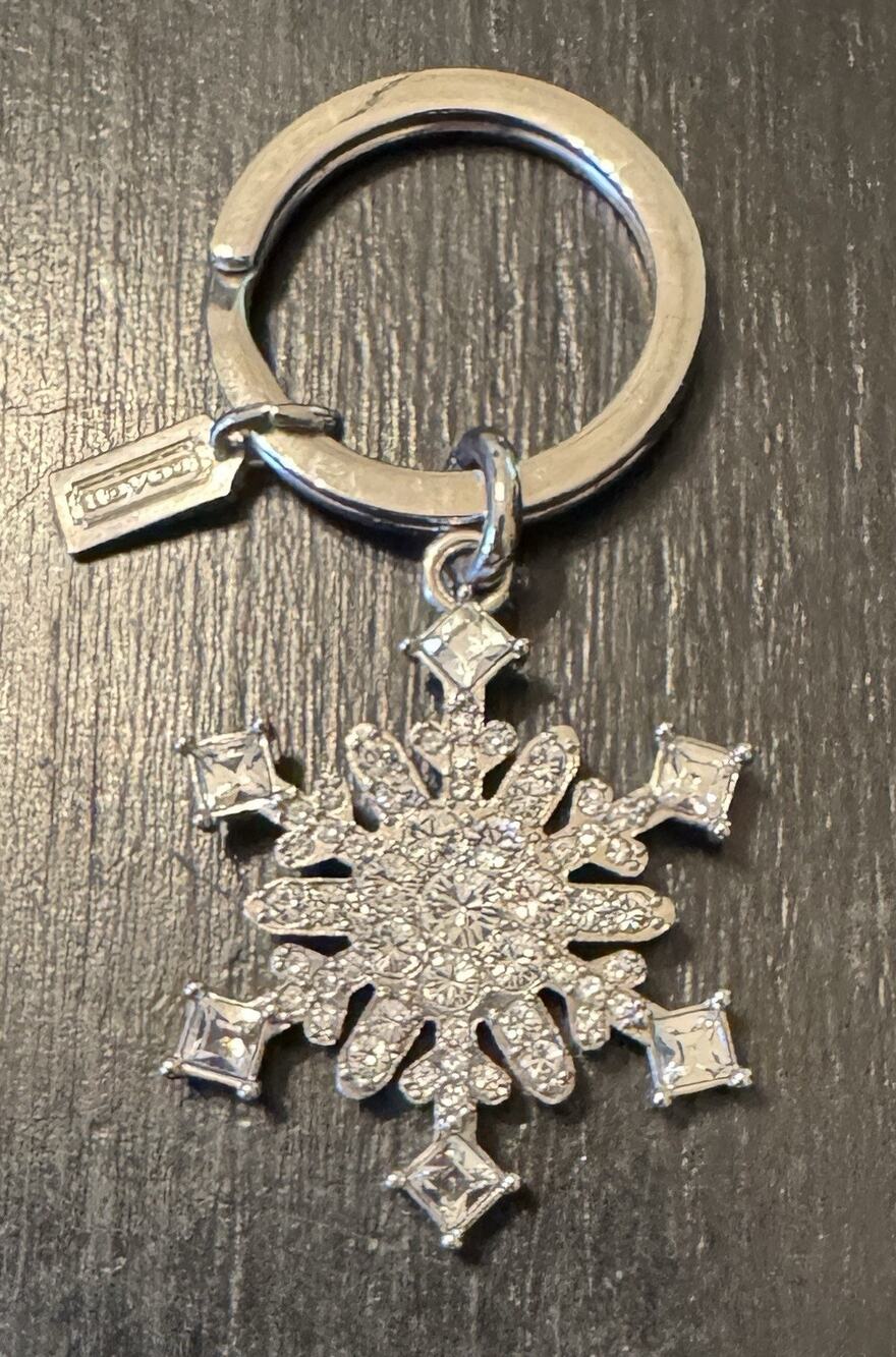 Coach Snowflake Bag Charm With Glittering Crystals